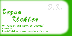 dezso klekler business card
